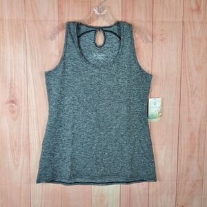 Stonewear Tank Top Womens Large Heather Gray Scoop Neck Keyhole Back Pullover